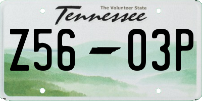 TN license plate Z5603P