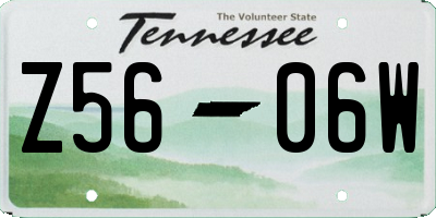 TN license plate Z5606W