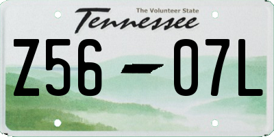 TN license plate Z5607L