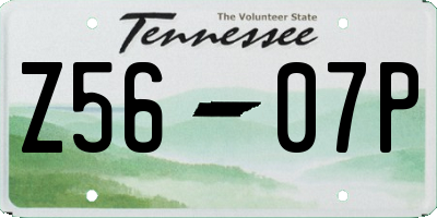 TN license plate Z5607P