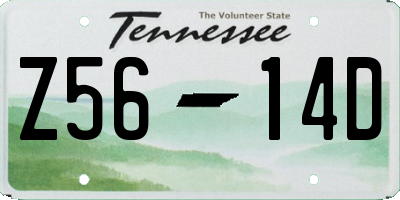 TN license plate Z5614D