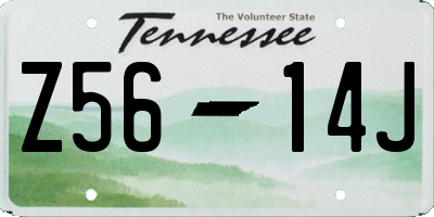 TN license plate Z5614J