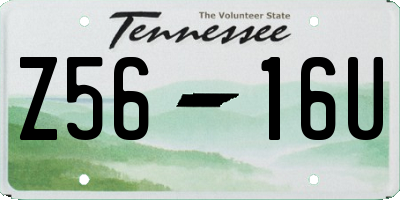 TN license plate Z5616U