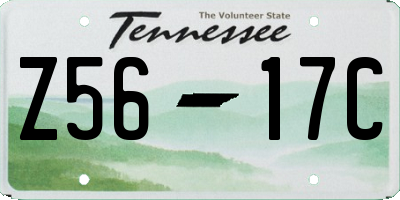 TN license plate Z5617C