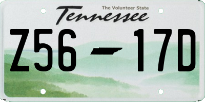 TN license plate Z5617D