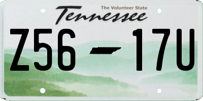 TN license plate Z5617U