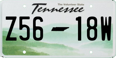 TN license plate Z5618W