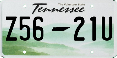 TN license plate Z5621U
