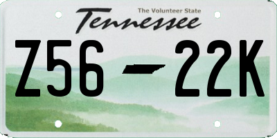 TN license plate Z5622K