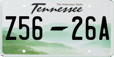 TN license plate Z5626A