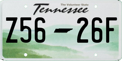 TN license plate Z5626F