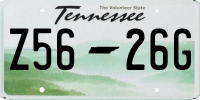 TN license plate Z5626G