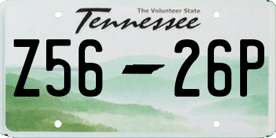 TN license plate Z5626P