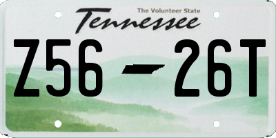 TN license plate Z5626T