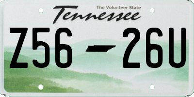 TN license plate Z5626U