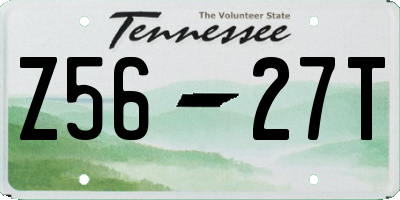 TN license plate Z5627T