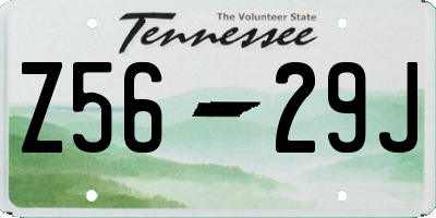 TN license plate Z5629J