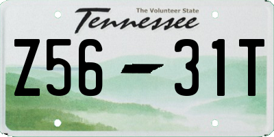 TN license plate Z5631T