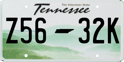 TN license plate Z5632K