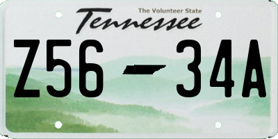 TN license plate Z5634A