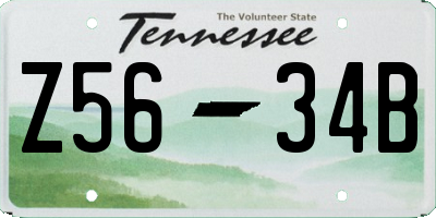 TN license plate Z5634B