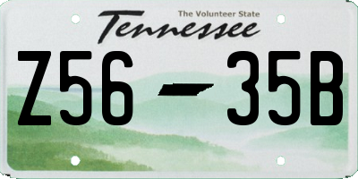 TN license plate Z5635B