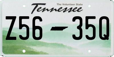 TN license plate Z5635Q