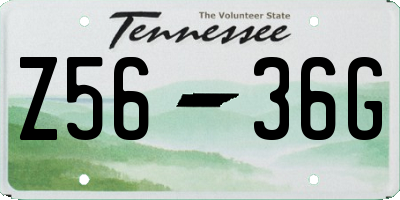 TN license plate Z5636G