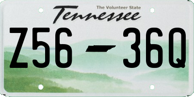 TN license plate Z5636Q