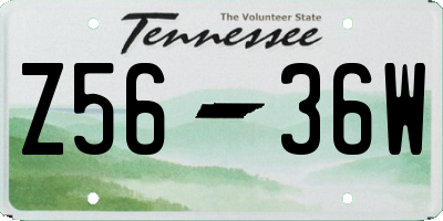 TN license plate Z5636W