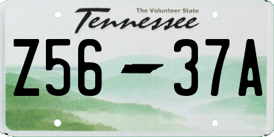 TN license plate Z5637A
