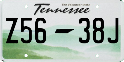 TN license plate Z5638J