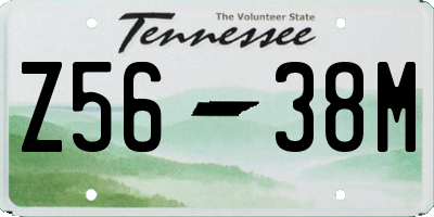 TN license plate Z5638M