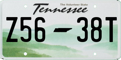TN license plate Z5638T