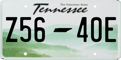 TN license plate Z5640E
