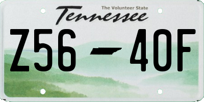 TN license plate Z5640F