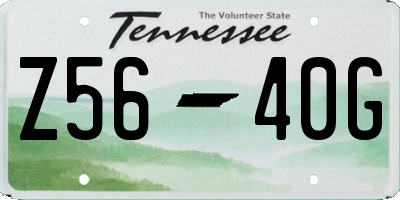 TN license plate Z5640G