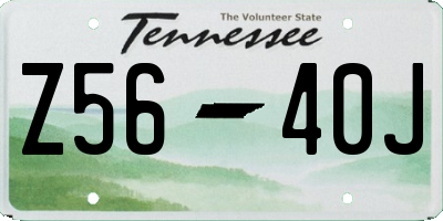 TN license plate Z5640J
