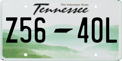 TN license plate Z5640L