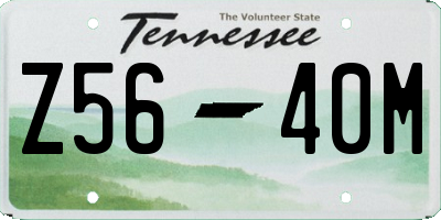 TN license plate Z5640M