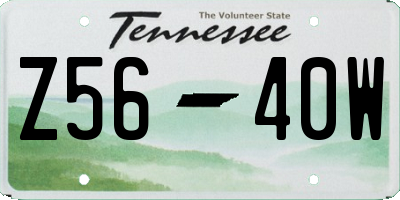 TN license plate Z5640W