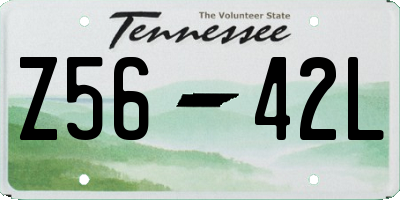 TN license plate Z5642L