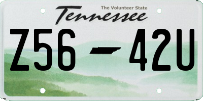 TN license plate Z5642U