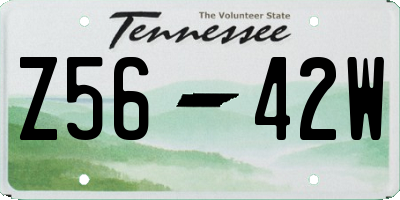 TN license plate Z5642W