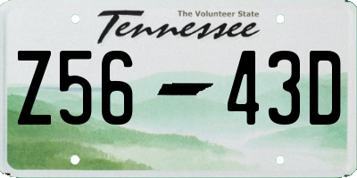 TN license plate Z5643D