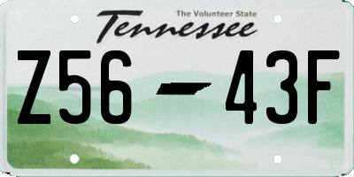TN license plate Z5643F