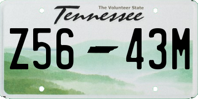TN license plate Z5643M