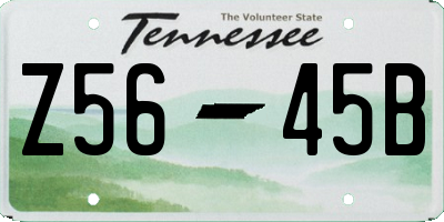 TN license plate Z5645B