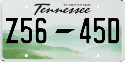TN license plate Z5645D