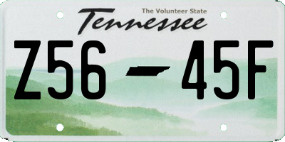 TN license plate Z5645F